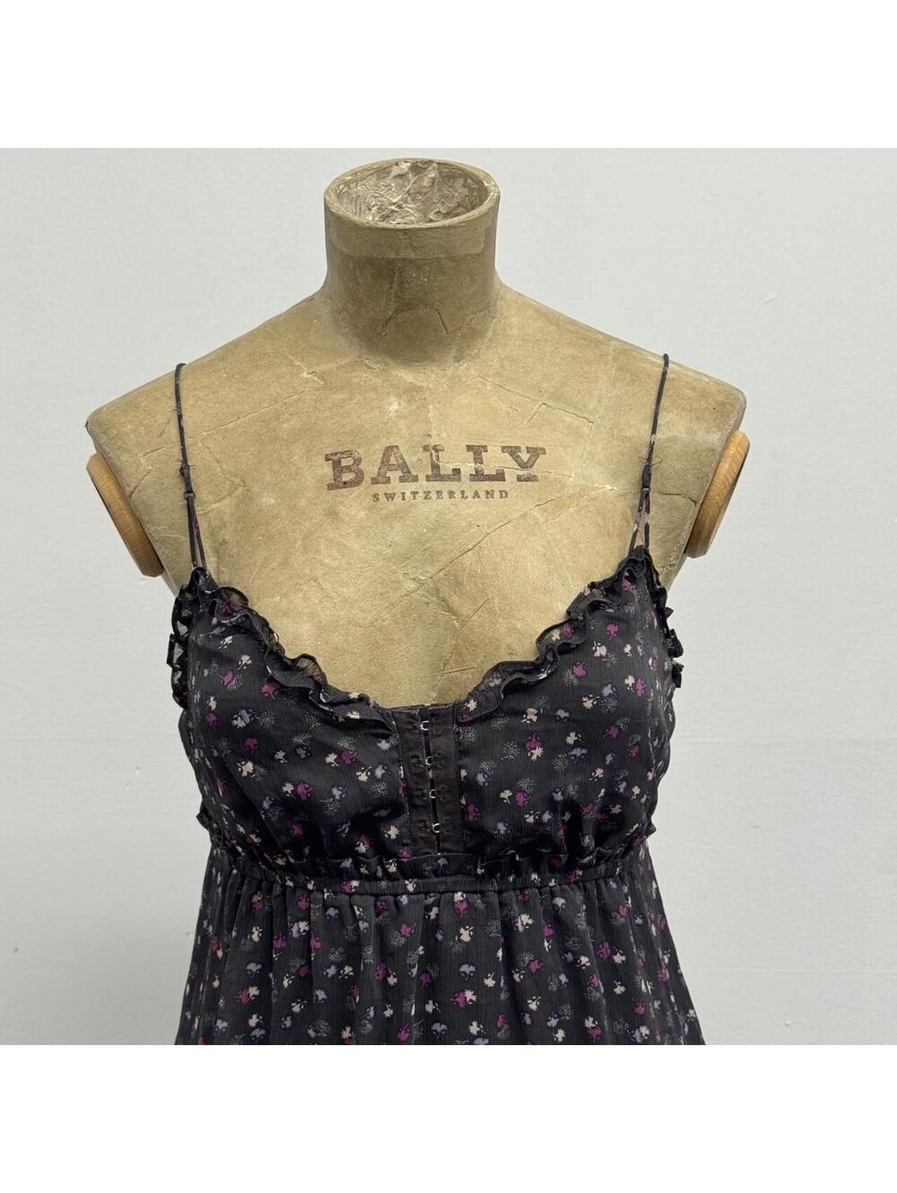 Vintage Y2K American Eagle Floral Sheer Chiffon Babydoll Mini Dress - Picture 2 of 8